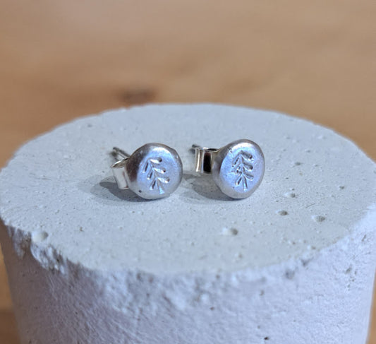 Carole Ramsden Silver - simple silver studs with winter tree motif CR123