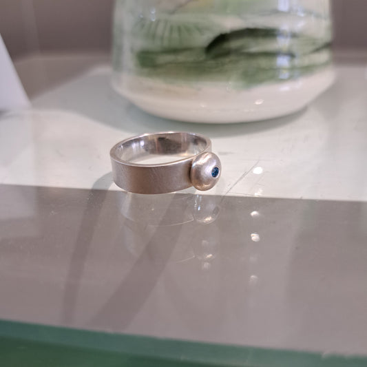 Carole Ramsden Silver - CR138 - Silver and cubic zirconia nugget ring