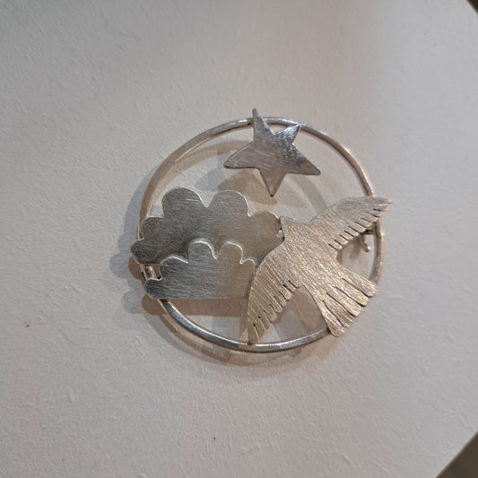 Carole Ramsden Silver - CR306 & CR307 - Flying bird brooches