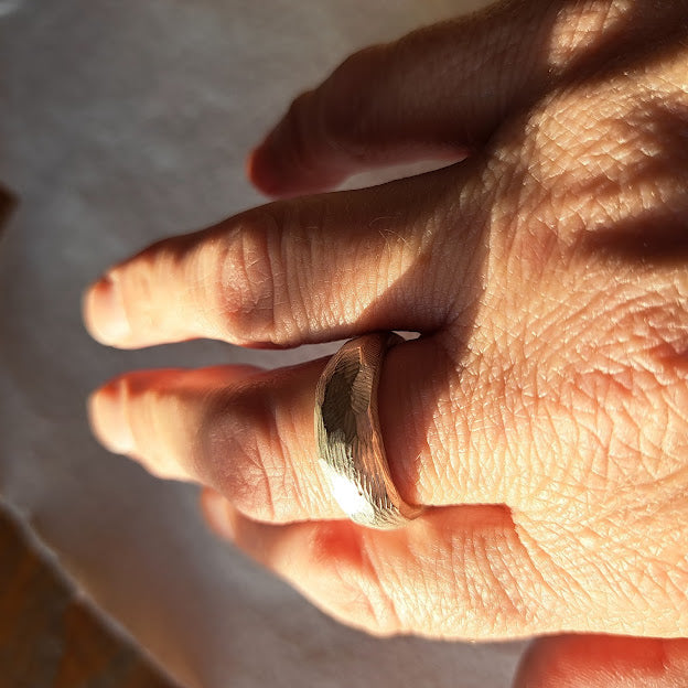 Carole Ramsden Silver - CR170 - Signet style chunky textured ring
