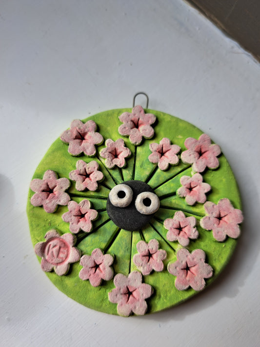 Kate Ellis - Flower round wall hanging