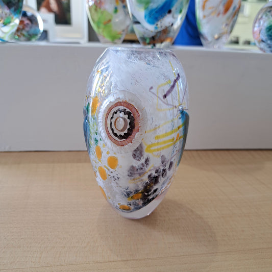 Jo Kenny - Blown Glass, White Creature with Fish 15