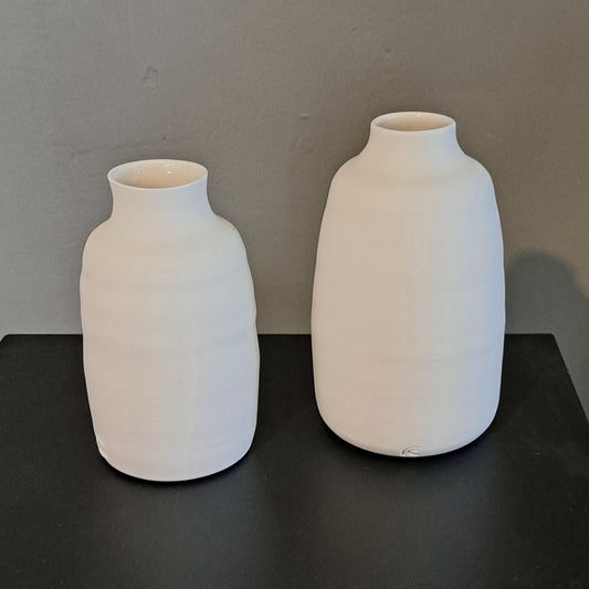 Rebecca Callis Porcelain - Unglazed white bottles