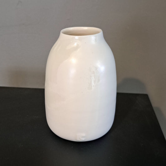 Rebecca Callis Porcelain - Glazed satin white bottle