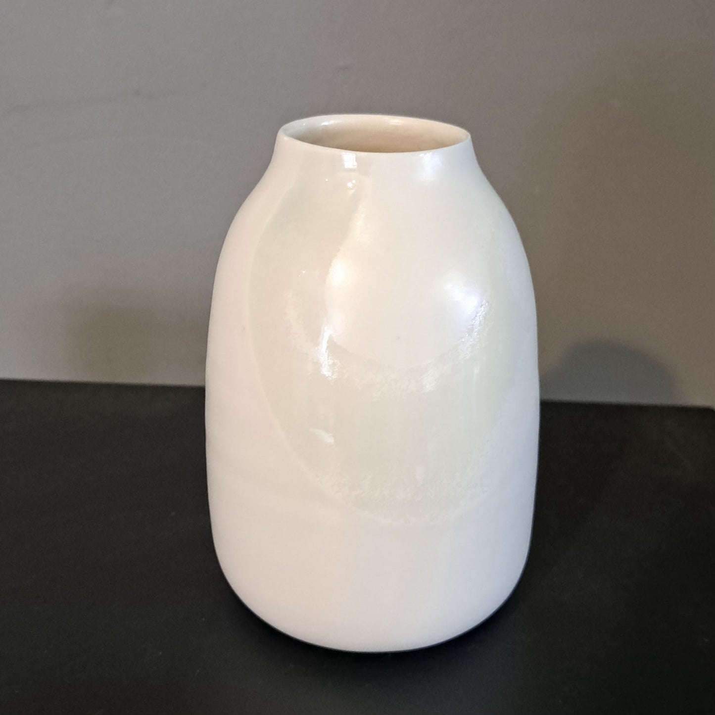 Rebecca Callis Porcelain - Glazed satin white bottle