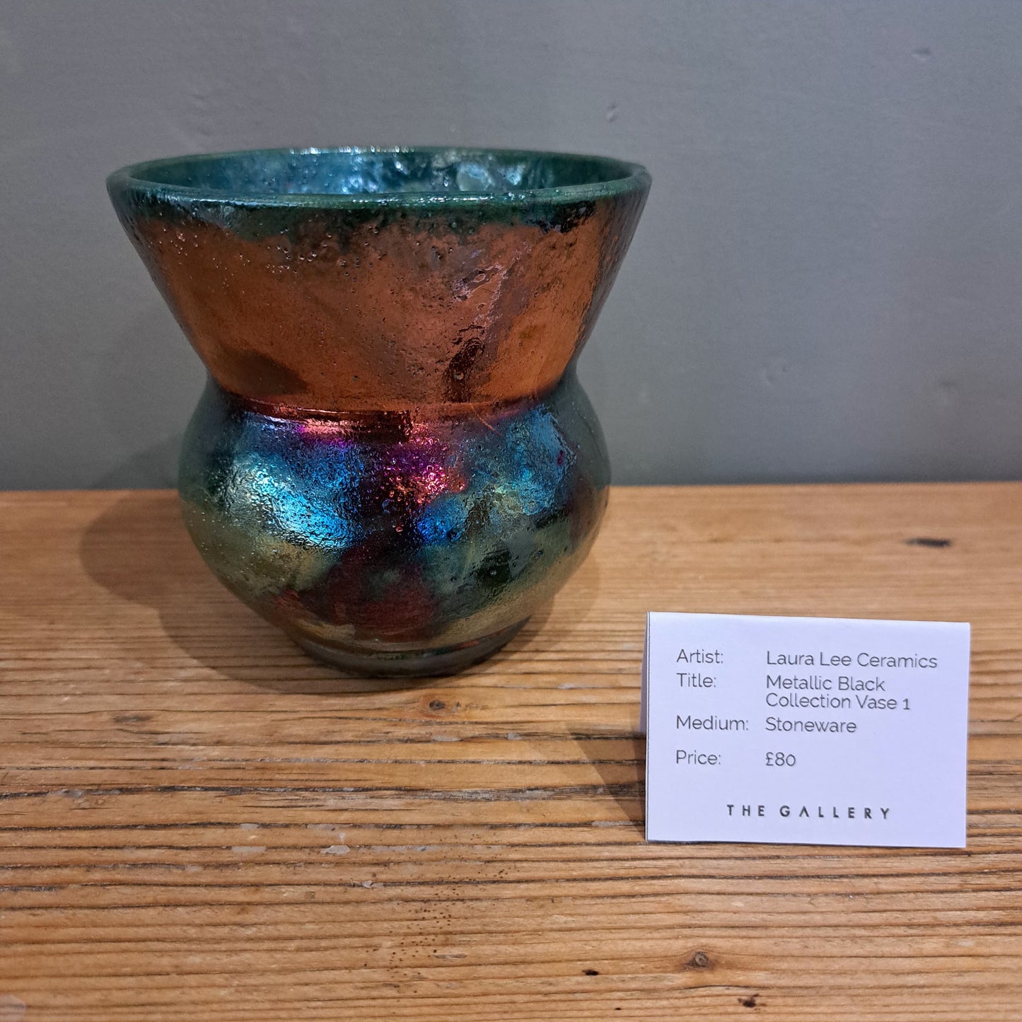 Laura Lee Ceramics - Metallic Black Collection - Medium Vase 1