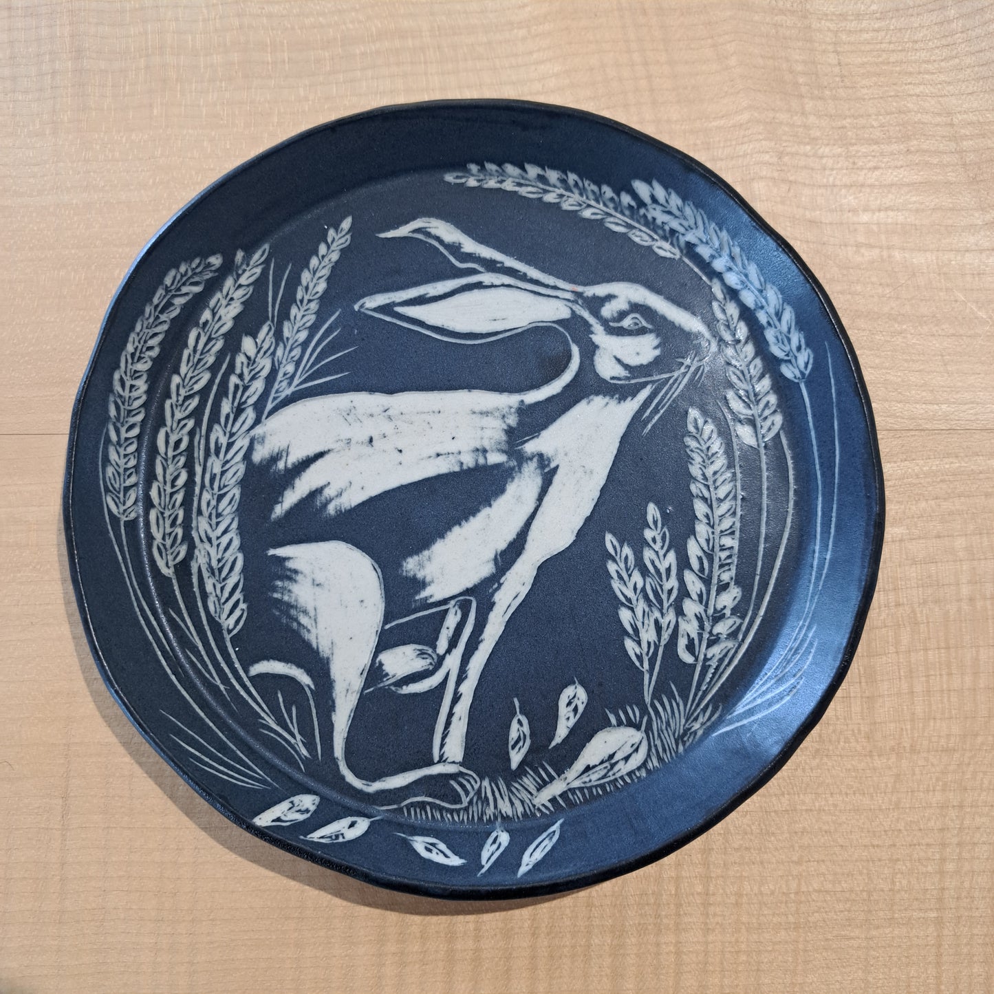 Ciara McClarence - Ceramic hare in corn plate 13
