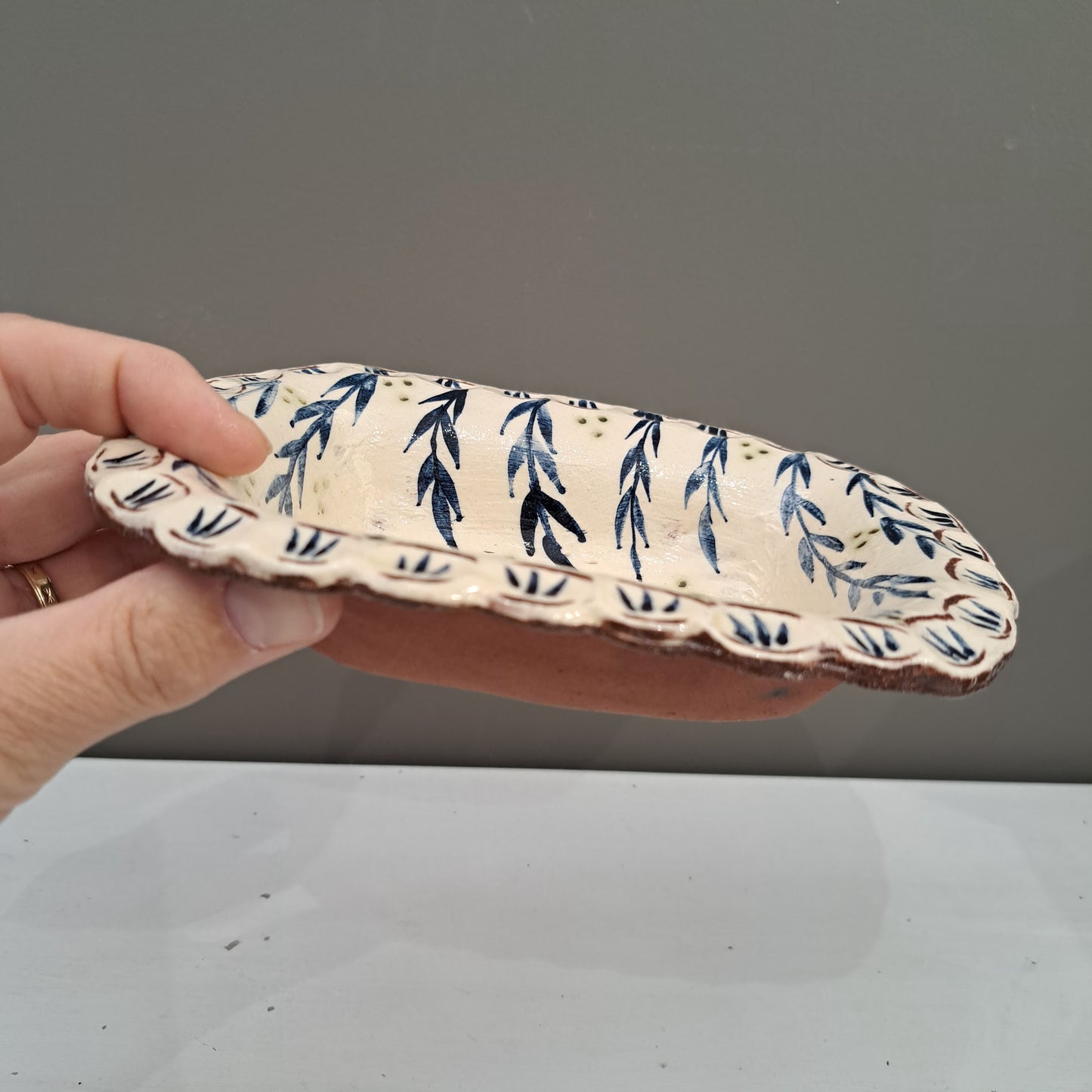 Adrift Pottery - Small rectangular thrush dish 10