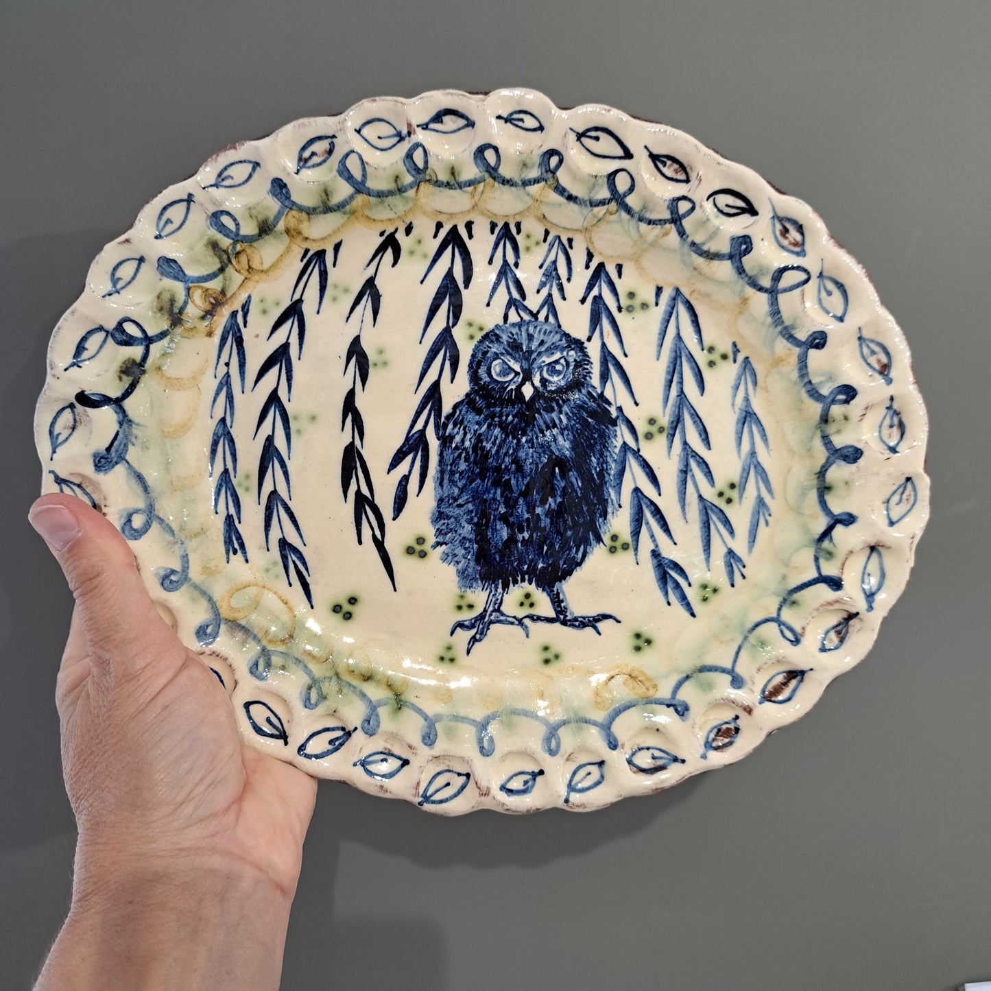 Adrift Pottery - Angry owl plate 18