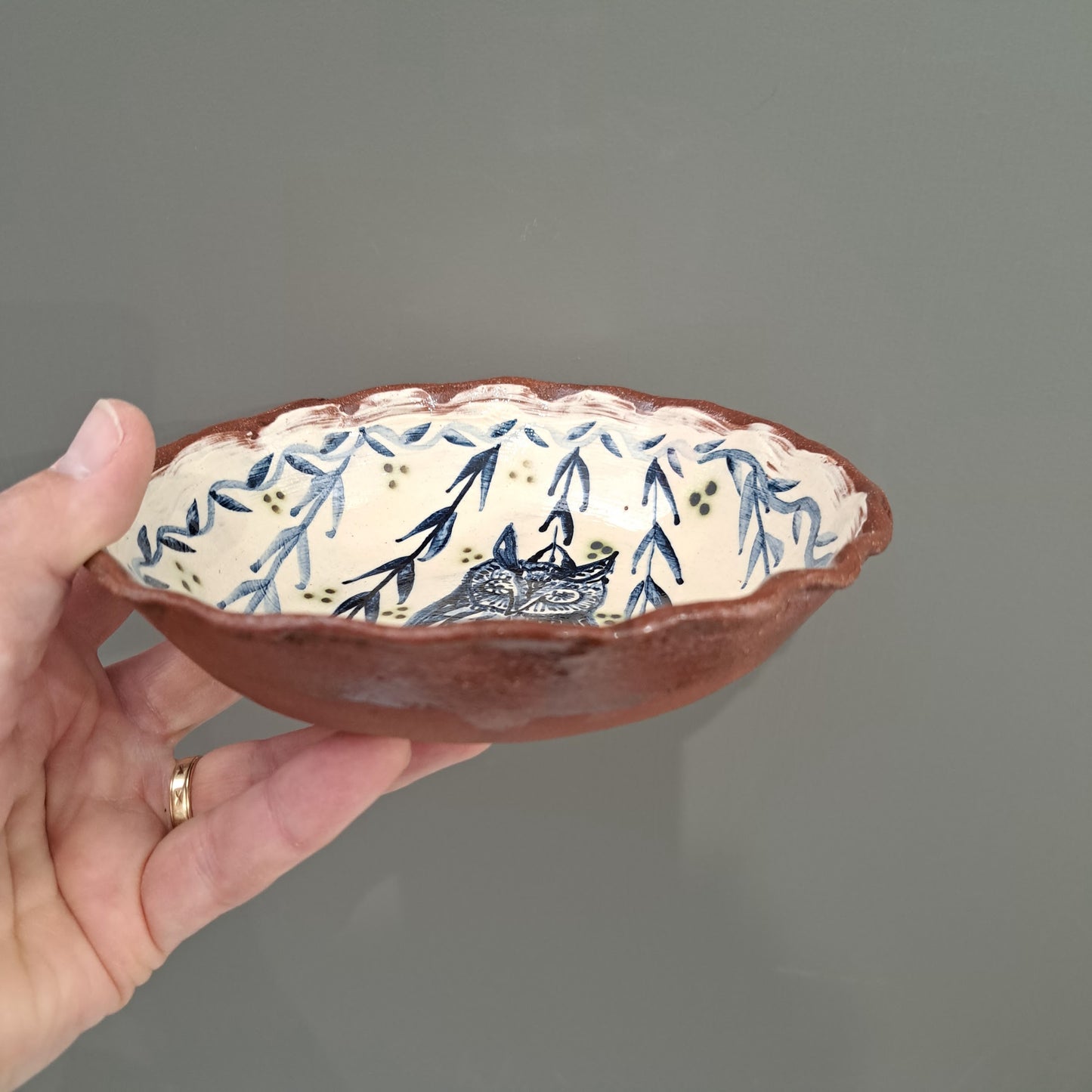 Adrift Pottery - Owl dish 13
