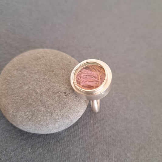 Carole Ramsden Silver - Pink/orange dolly rope treasure ring