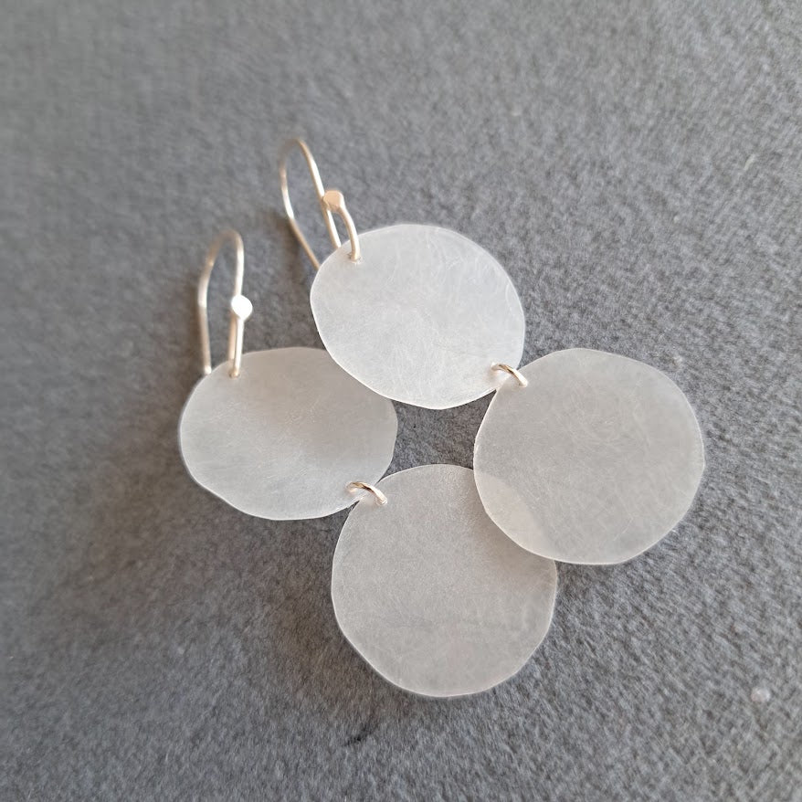 Carole Ramsden Silver - Repurposed beach plastic drop earrings