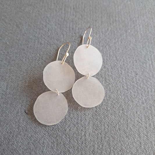 Carole Ramsden Silver - Repurposed beach plastic drop earrings