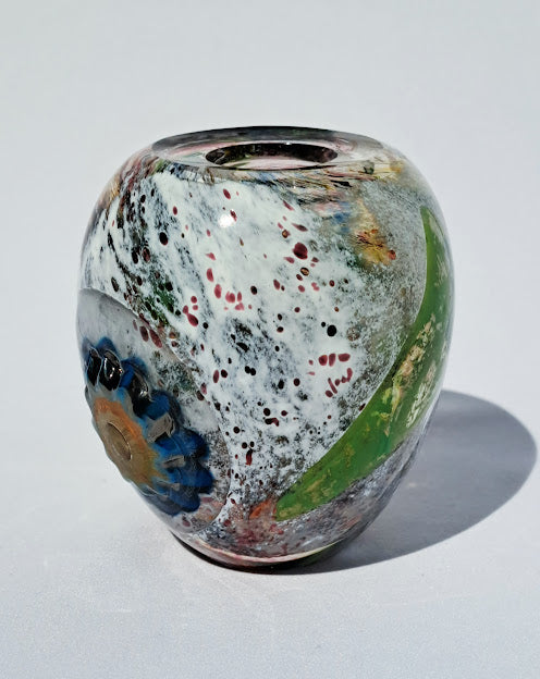 Jo Kenny - Blown Glass, Splash with Blue Creature 24