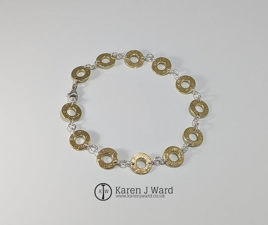 Karen J Ward - Recycled brass bullet bracelet KW36
