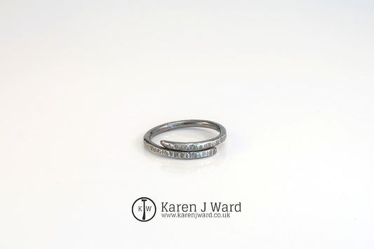 Karen J Ward - Textured silver wrap ring KW39