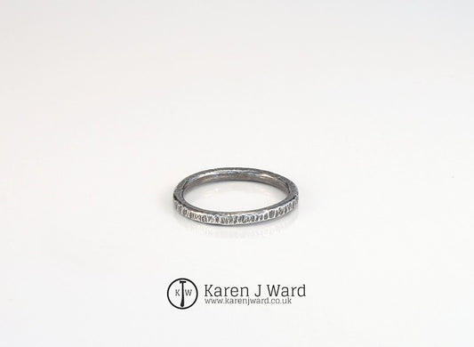 Karen J Ward - Textured silver ring KW40