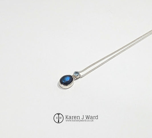 Karen J Ward - Topaz and Labradorite Pendant KW51