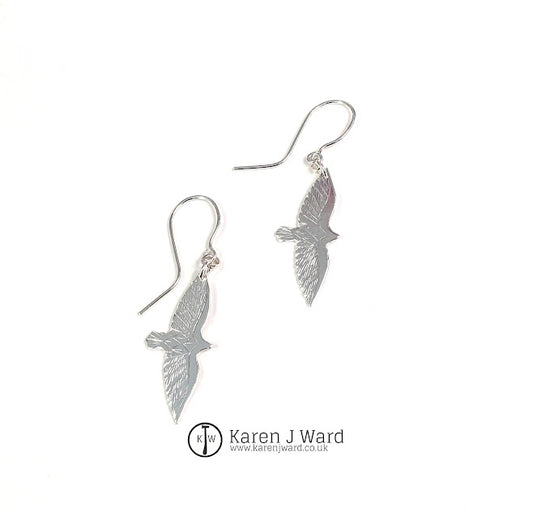 Karen J Ward - White Raven Earrings KW52