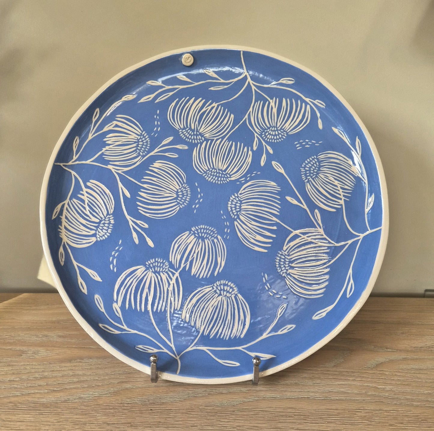 Natalie Elderton - Daisy Blue Sgraffito platter