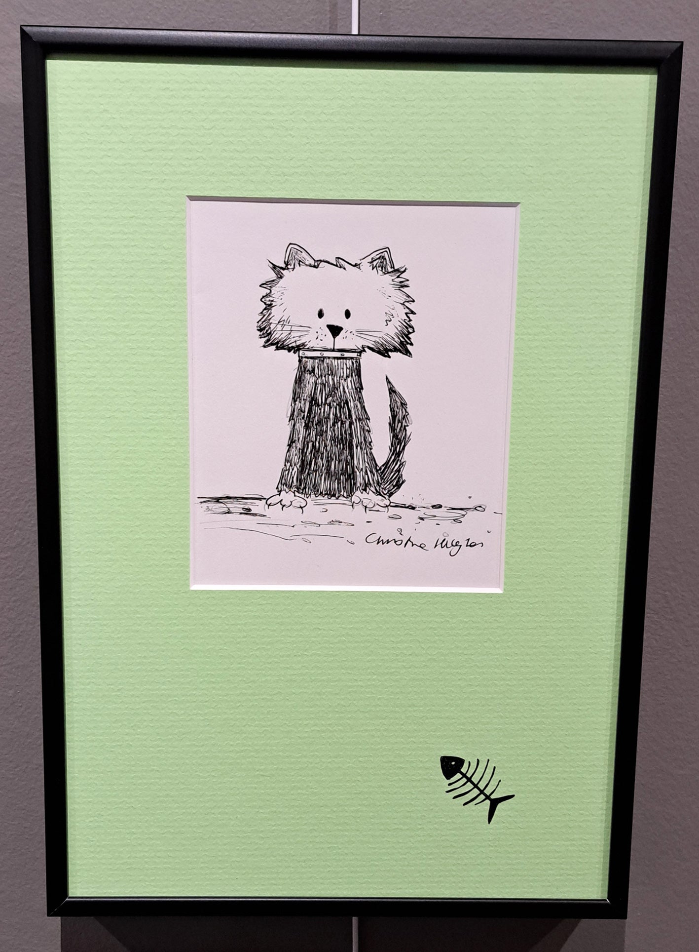 Christine Hughes Cat Illustration - FISH