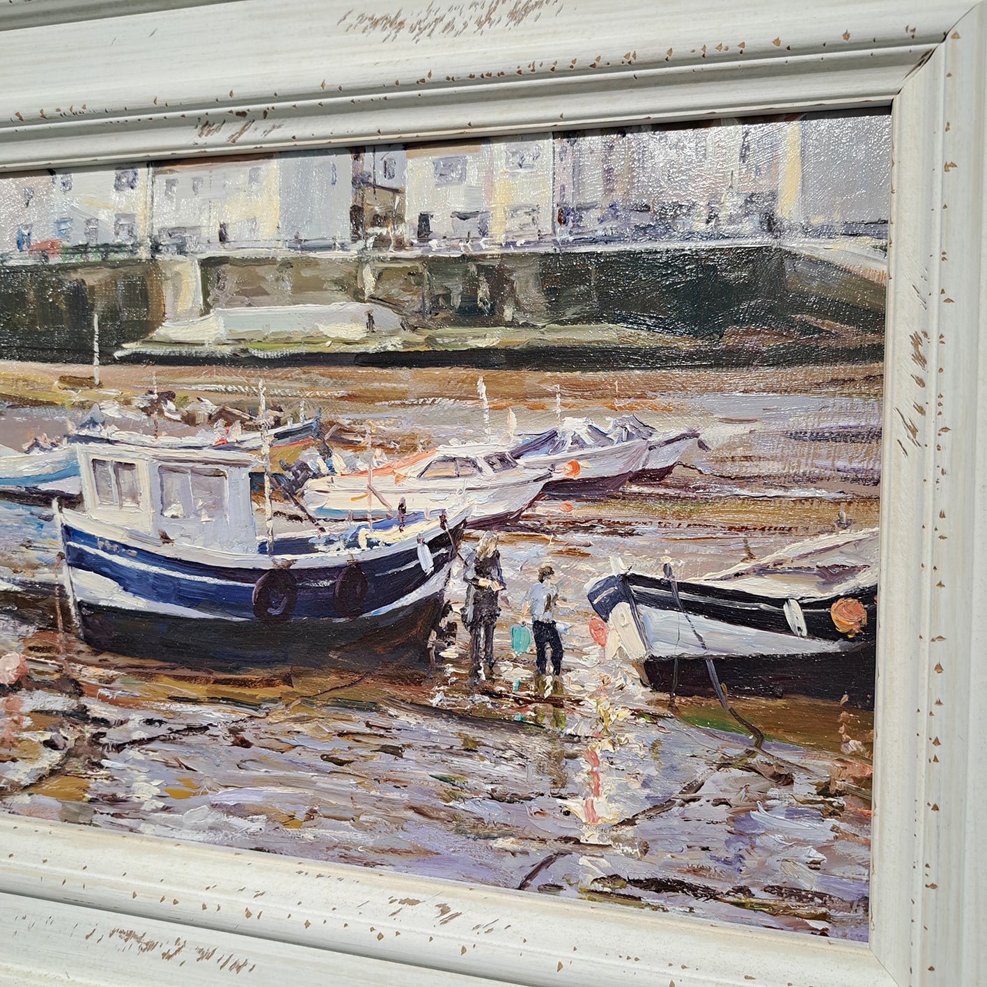 Michael J Salt RSMA RBSA - Fishing Boats Original Oil Painting