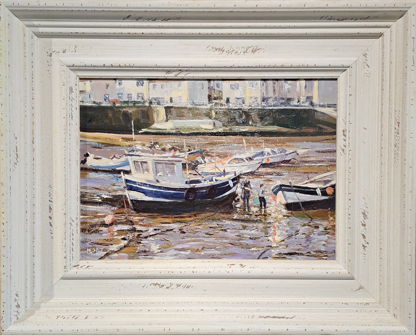 Michael J Salt RSMA RBSA - Fishing Boats Original Oil Painting