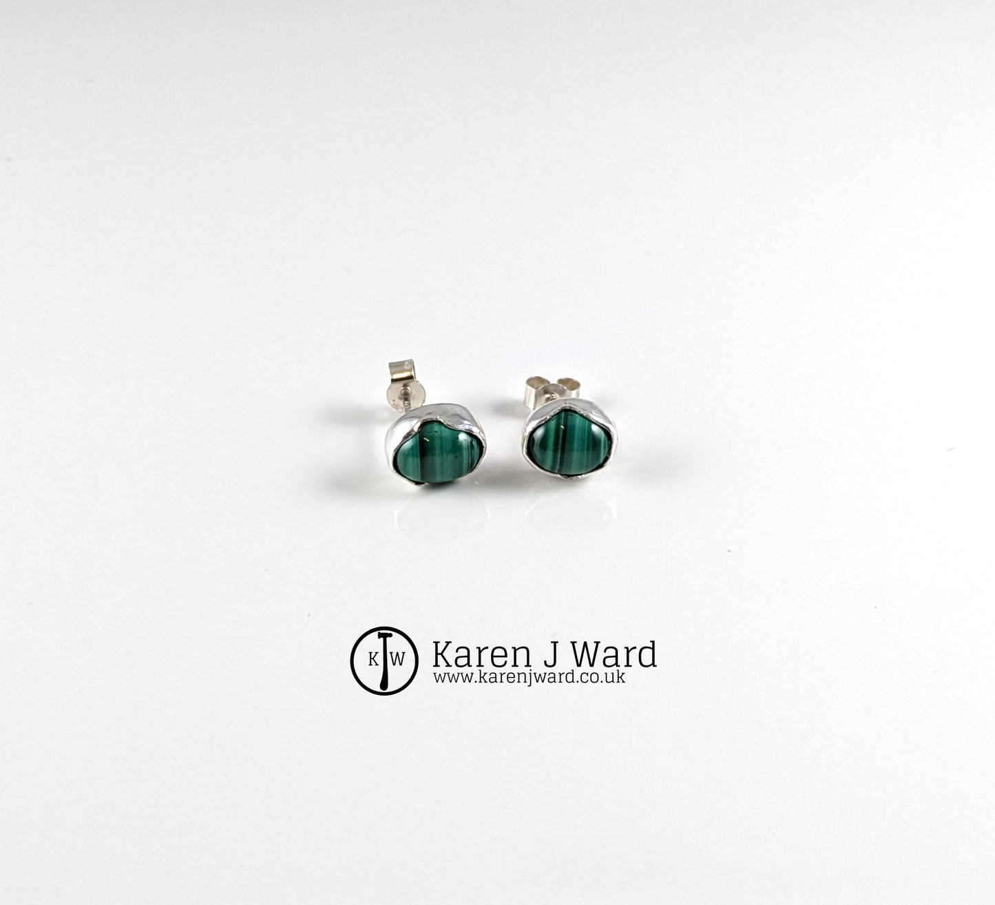 Karen J Ward - Malachite stud earrings - KW111