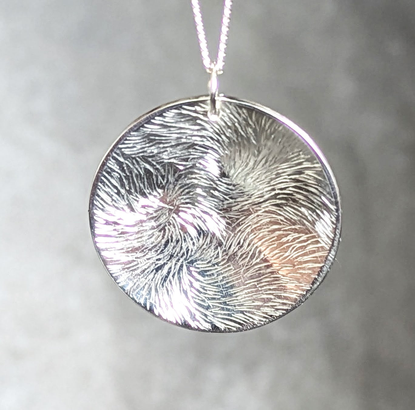 Karen J Ward - Whorl pattern pendant - Silver Challenge July