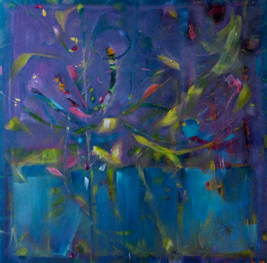 Lesley Williams -  Pool with Aster Oil Painting