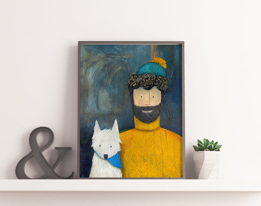 Christine Hughes - Salty and Me, Fisherman and his dog