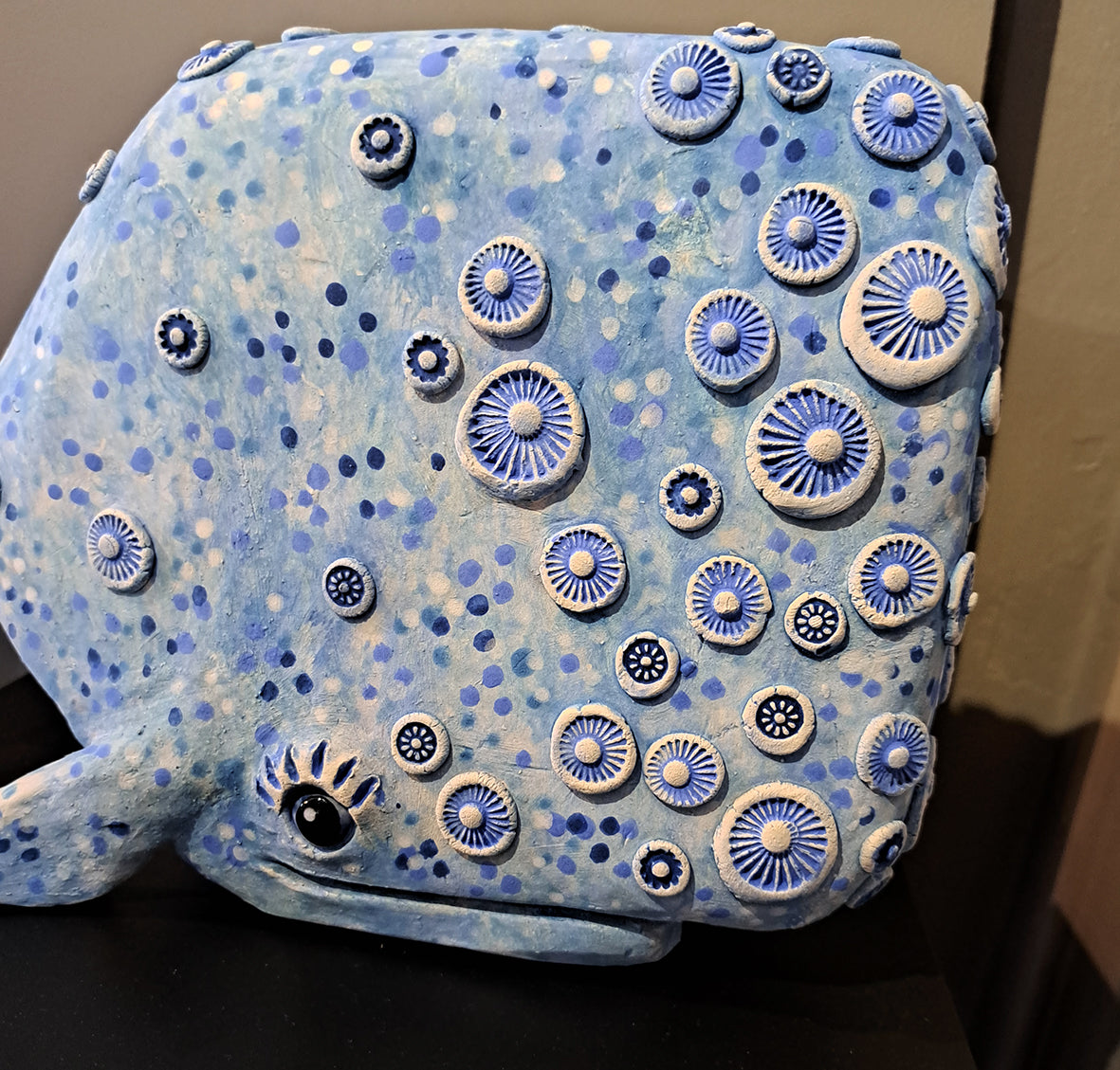 Kate Ellis - Large Blue Square Whale