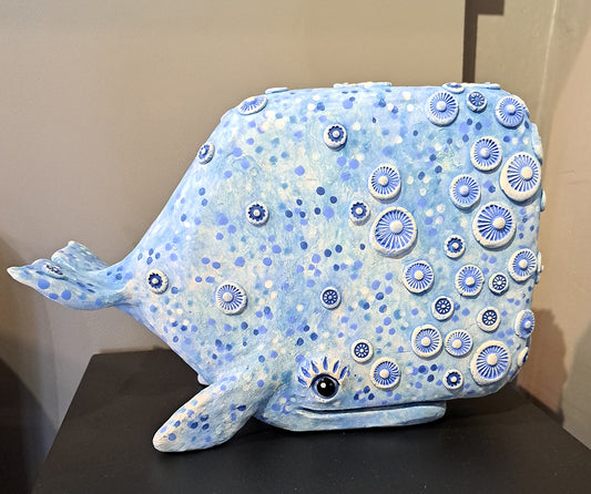 Kate Ellis - Large Blue Square Whale