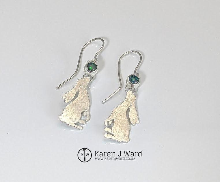 Karen J Ward - Opal Moon Hares earrings KW59