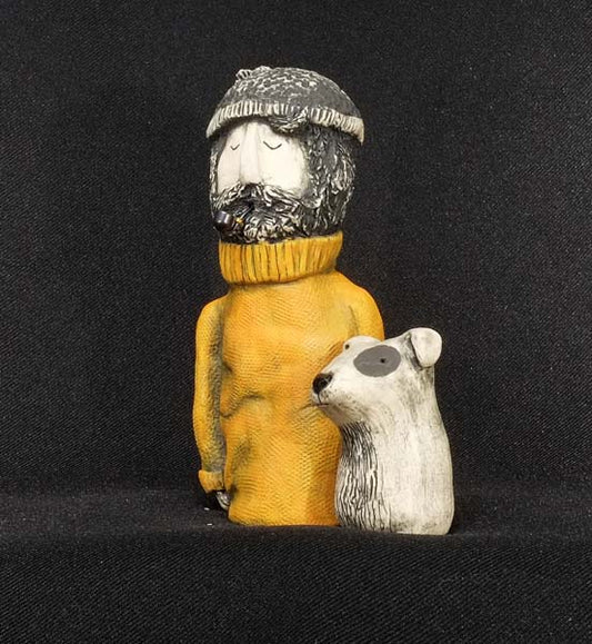 Christine Hughes - Sculptures - Whitby Fisherman and his salty seadog sculpture