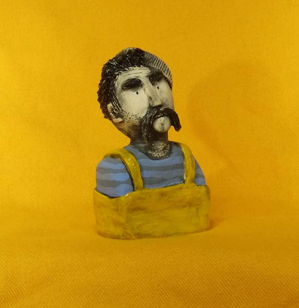 Christine Hughes - Sculptures - Whitby Fisherman in his blue gansey