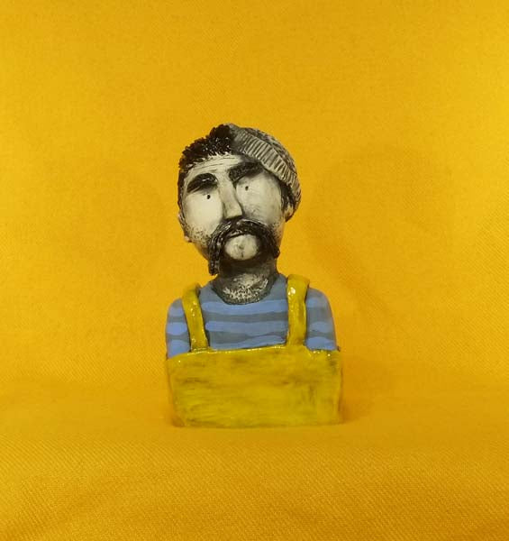 Christine Hughes - Sculptures - Whitby Fisherman in his blue gansey