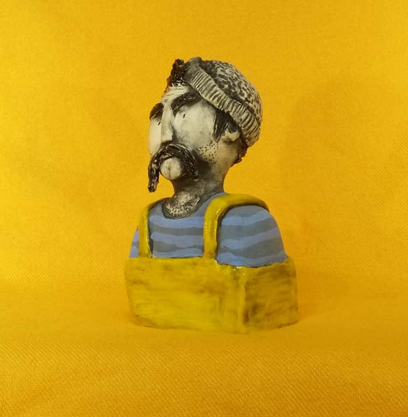 Christine Hughes - Sculptures - Whitby Fisherman in his blue gansey