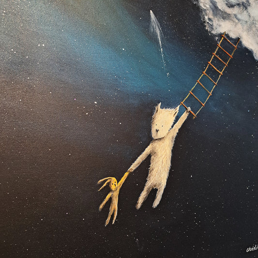 Christine Hughes - Hold on, West Highland Terrier, holding on a rope ladder