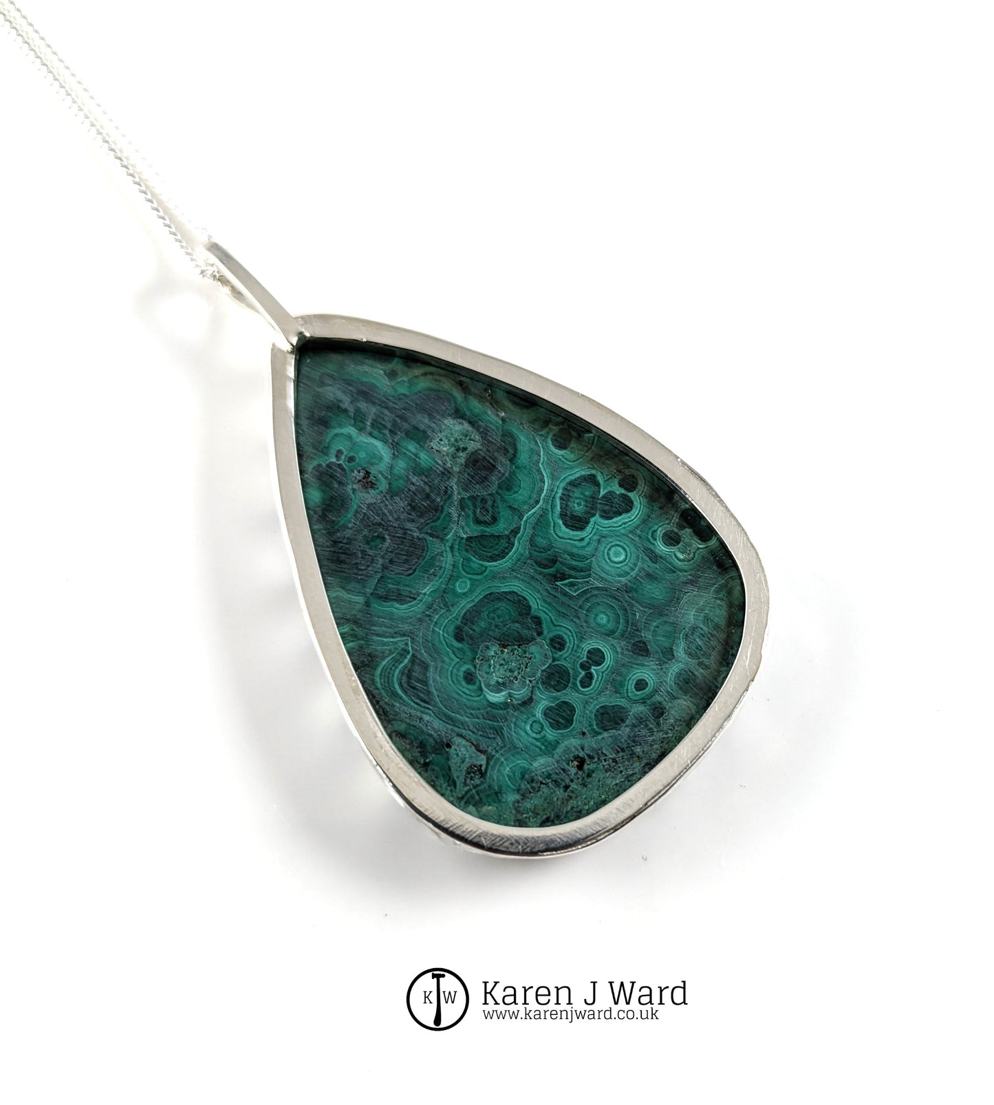 Karen J Ward - Triangular malachite pendant - KW109