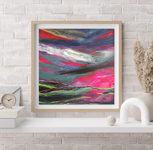 Christine Hughes - Neon Moors North Yorkshire, Landscape Print