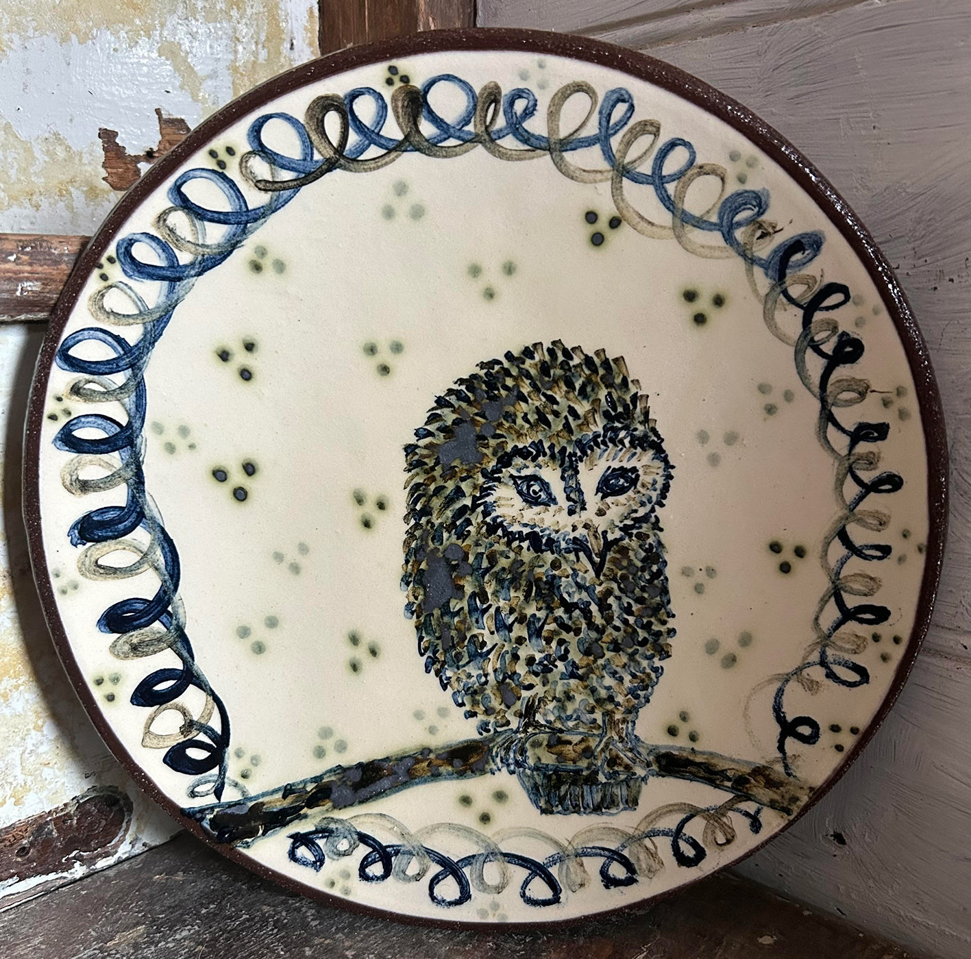 Adrift Pottery - Slipware Owl Plate