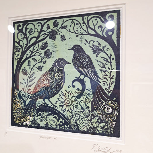 Patrick Smith - Woodblock Framed Print, 'Songbirds'