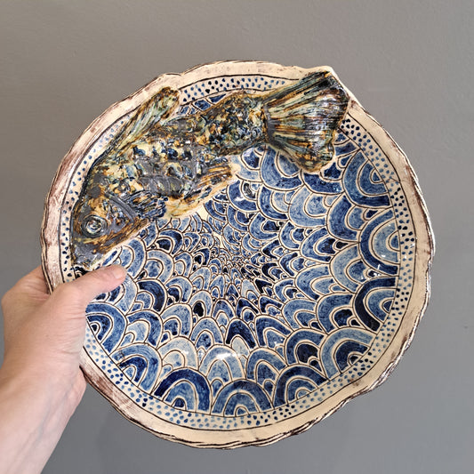 Adrift Pottery - Slipware Fish Bowl 18