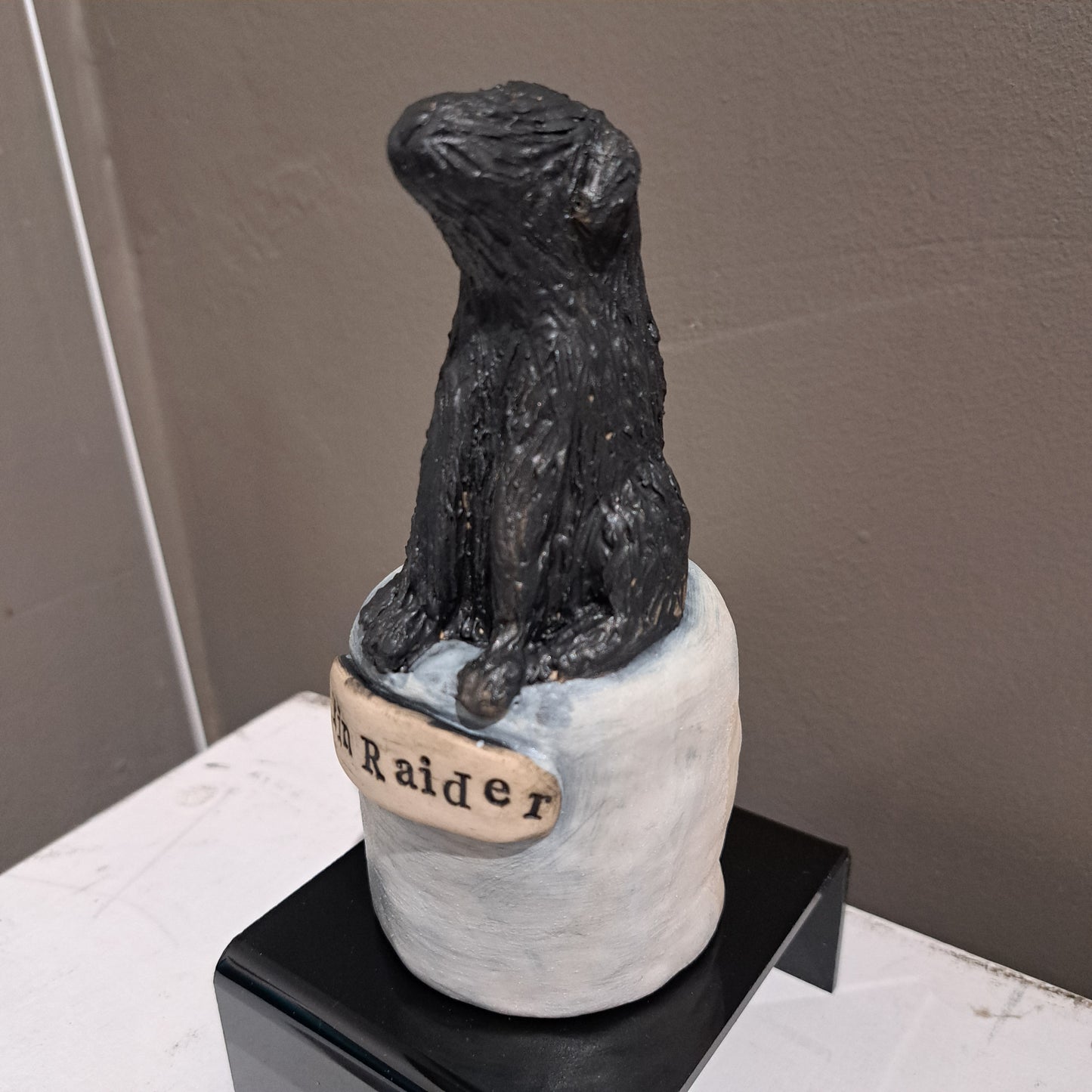 Christine Hughes Sculptures - Bin Raider Dog Sculpture