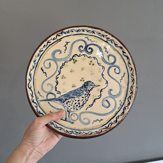 Adrift Pottery - Slipware Thrush Plate 07