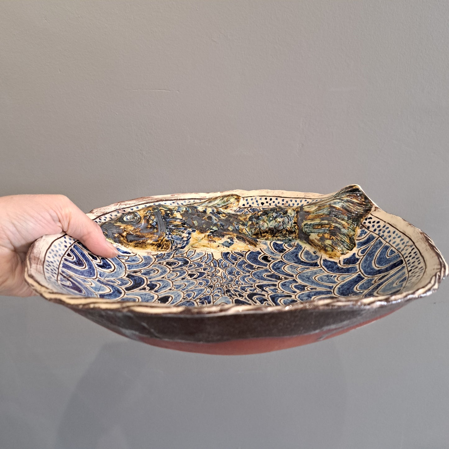 Adrift Pottery - Slipware Fish Bowl 18