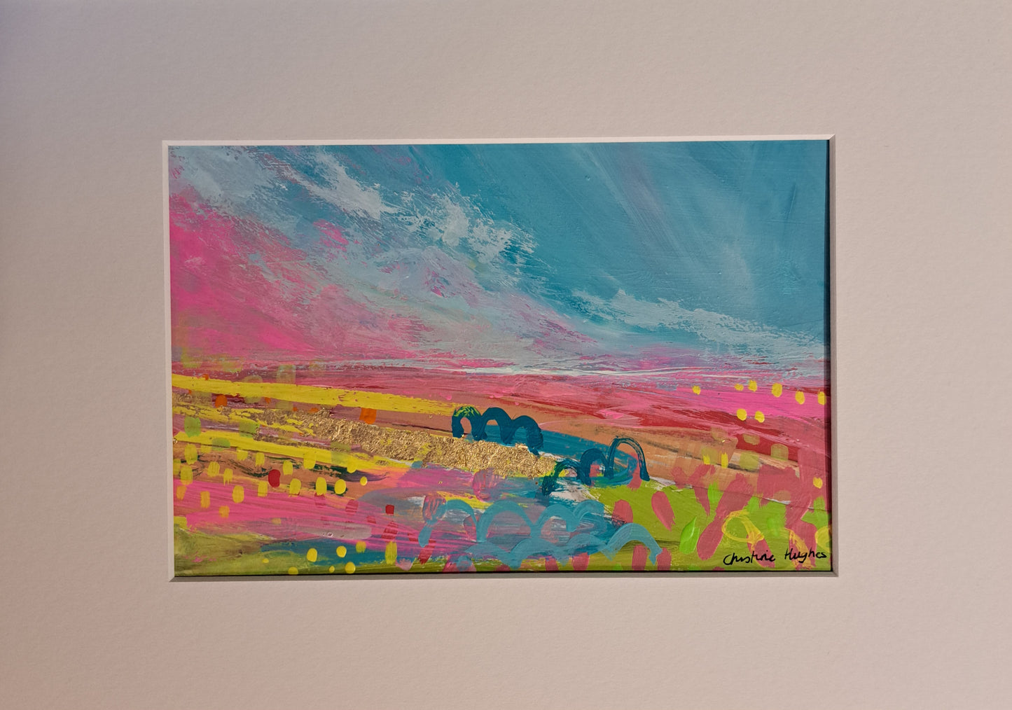 Christine Hughes - Mini Neon pink landscapes