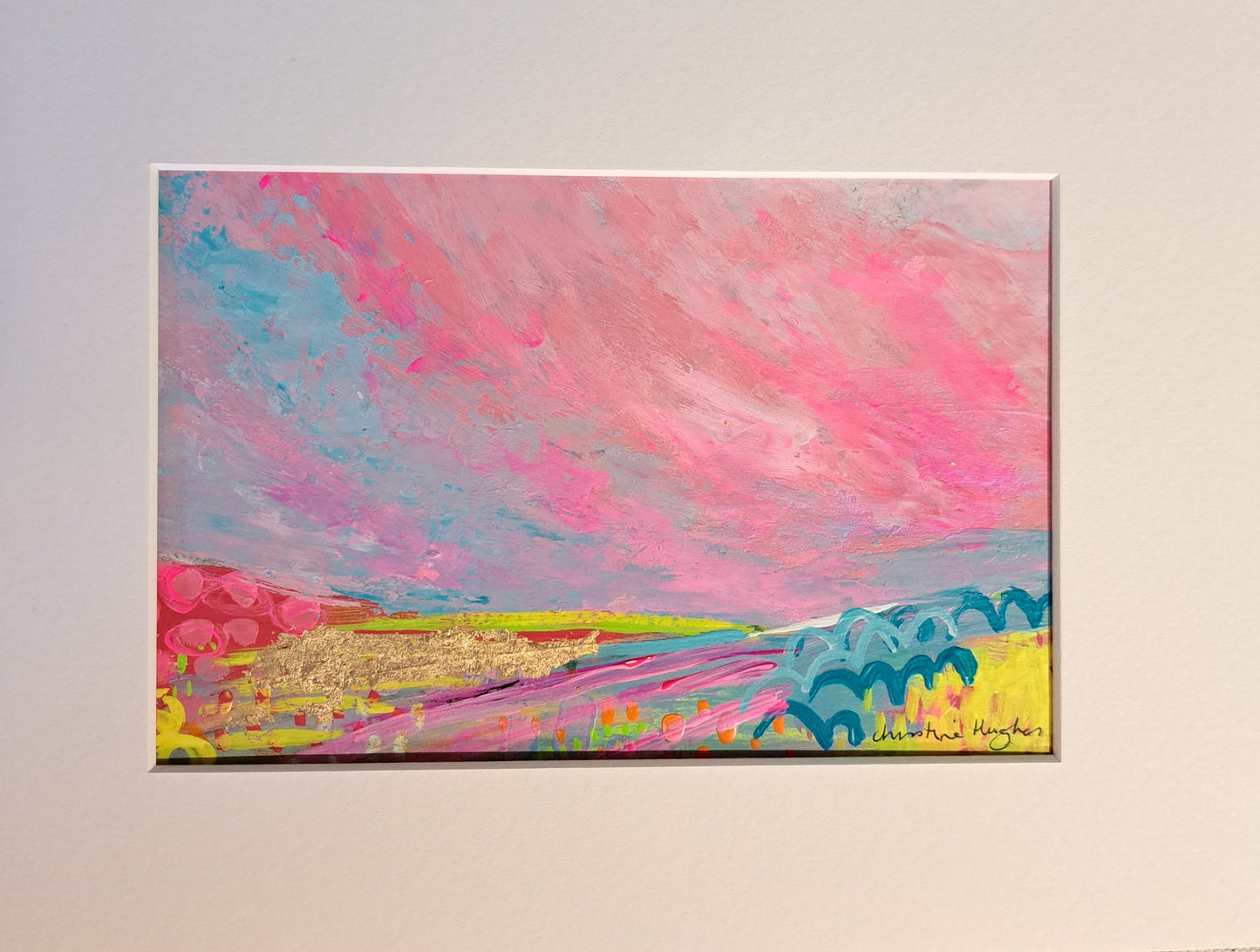 Christine Hughes - Mini Neon pink landscapes