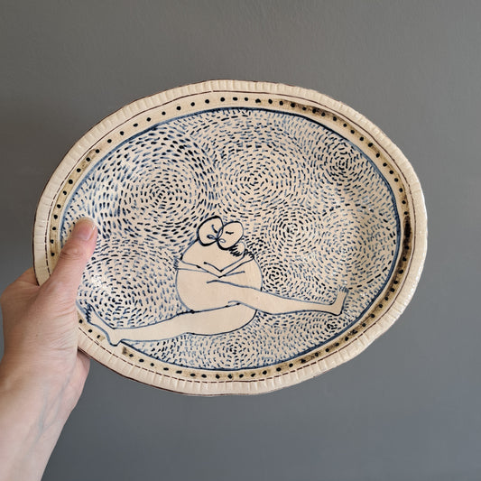 Adrift Pottery - Slipware Holding On Plate 10